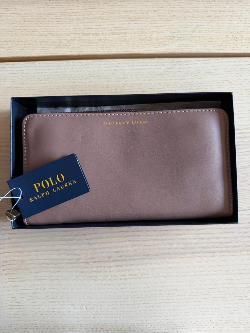Polo Ralph Lauren Mauve Zip Around Continental Leather Wallet - Picture 3 of 13
